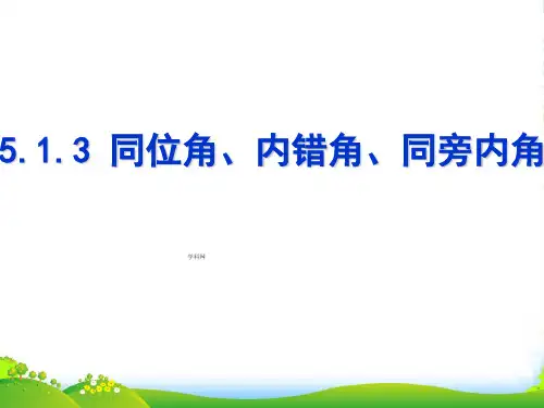 人教版七年级数学下册第五章《同位角、内错角、同旁内角 》优课件