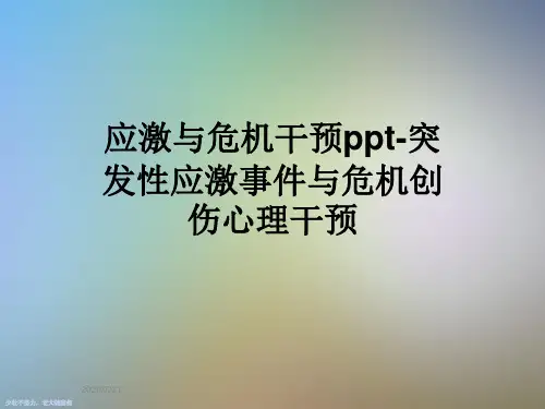 应激与危机干预ppt-突发性应激事件与危机创伤心理干预