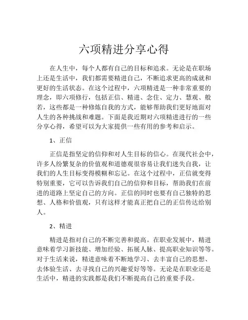 六项精进分享心得(精选10篇)
