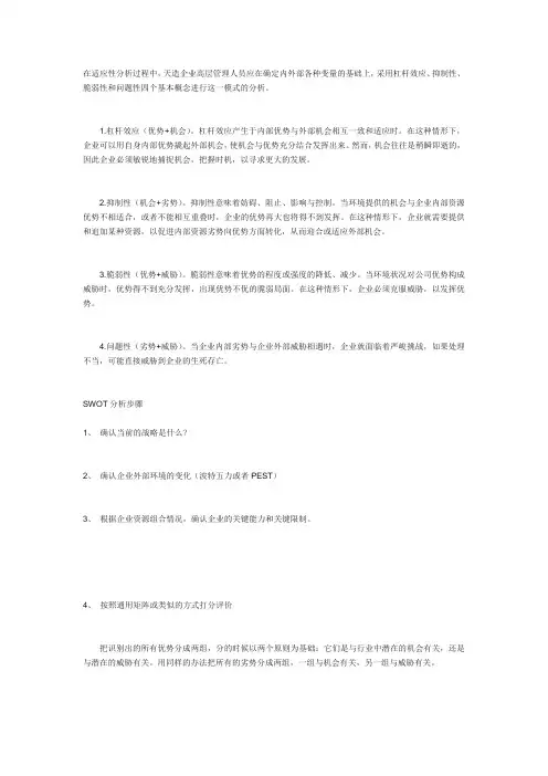 SWOT分析模型的方法