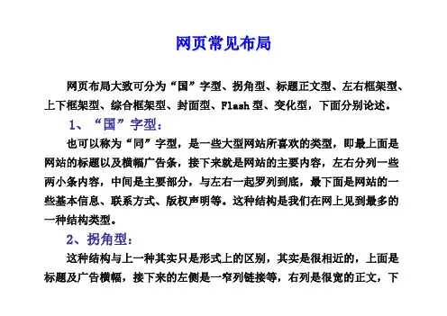 网页布局类型