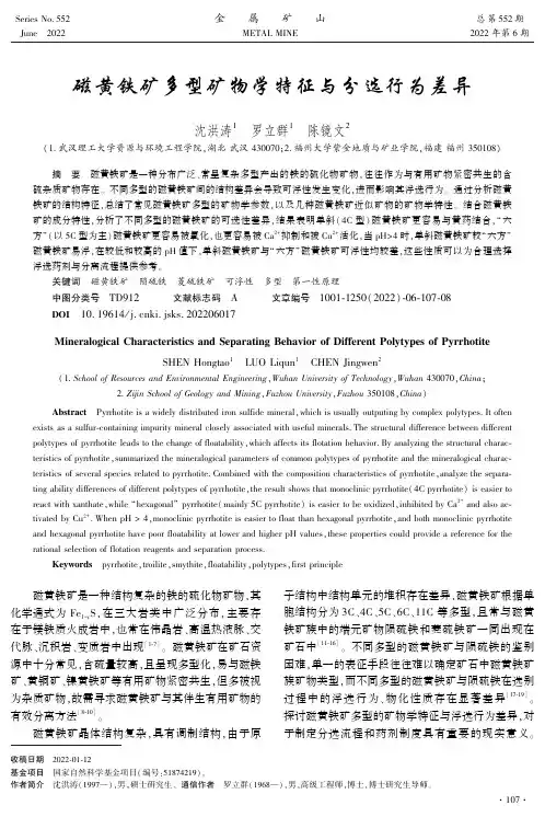 磁黄铁矿多型矿物学特征与分选行为差异