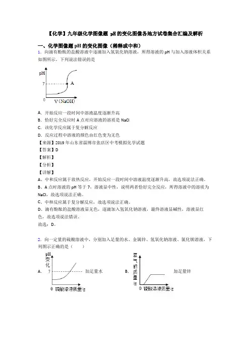 【化学】九年级化学图像题 pH的变化图像各地方试卷集合汇编及解析 (2)