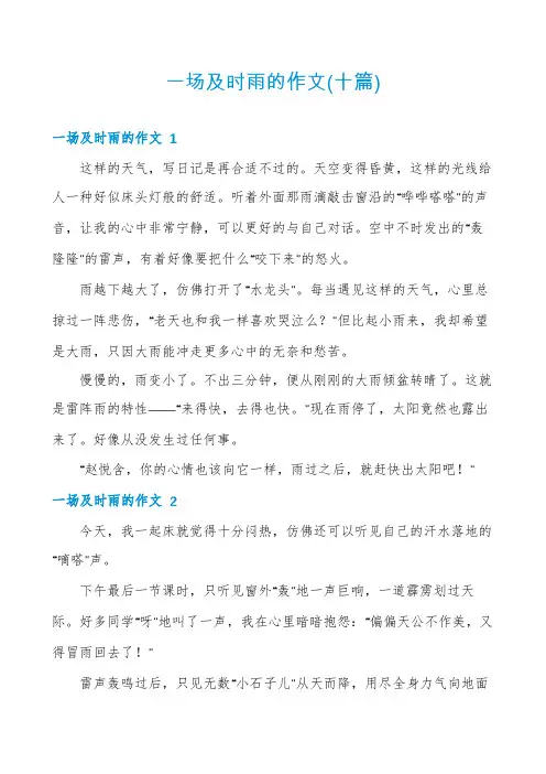 一场及时雨的作文(十篇)