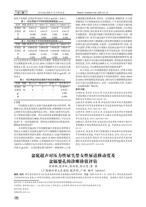盆底超声对压力性尿失禁女性尿道移动度及盆膈裂孔的诊断价值评估