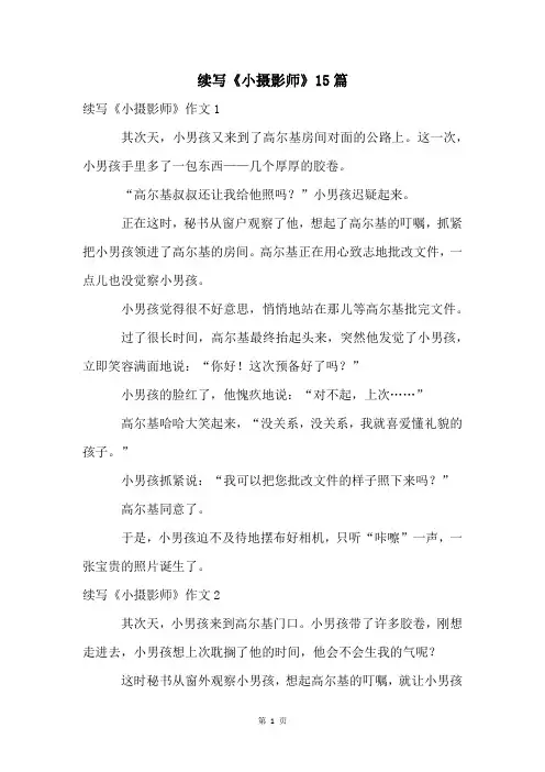续写《小摄影师》15篇