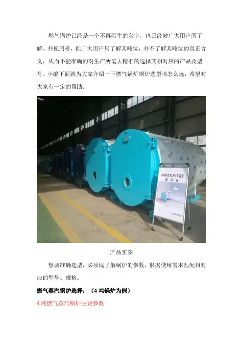 燃气锅炉如何选型