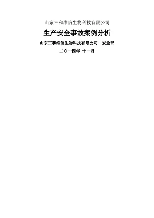 化工企业人的不安全行为造成的事故案例