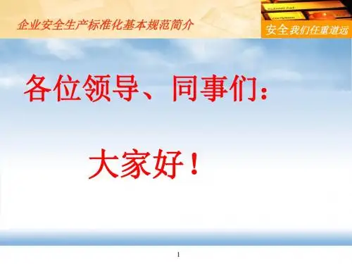 机械制造企业安全生产标准化工作解读(ppt 共52页)