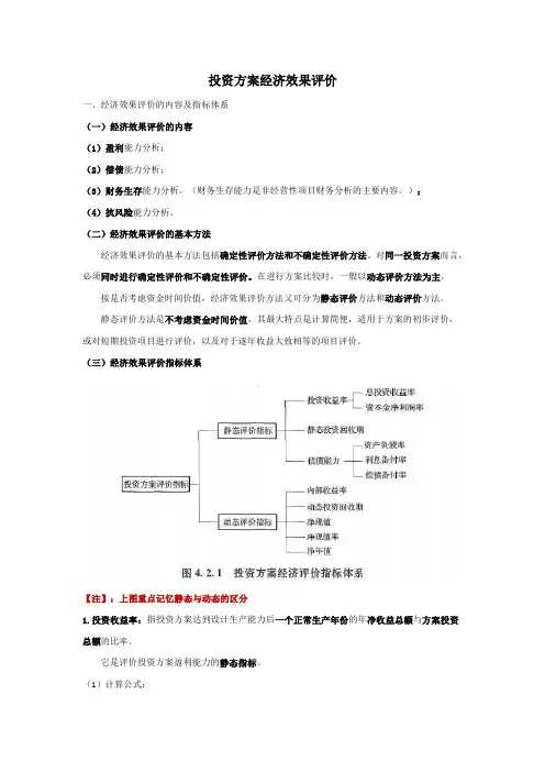 4.2.投资方案经济效果评价