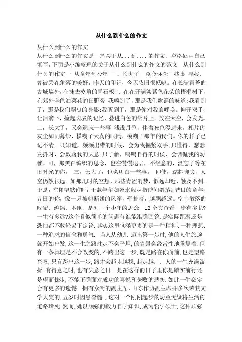 从什么到什么的作文