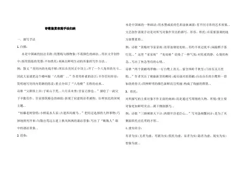 诗歌鉴赏表现手法归纳