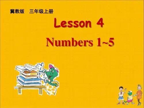 冀教版小学英语三年级上册Lesson 4 Numbers 1~5  .PPT课件