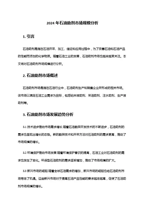 2024年石油助剂市场规模分析