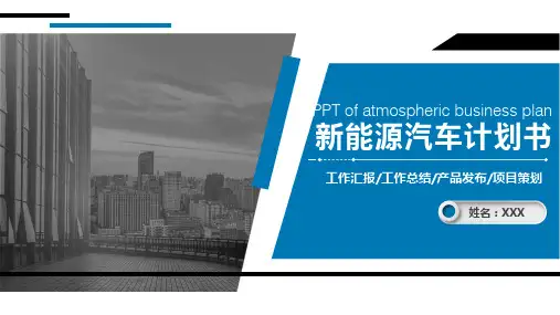 新能源汽车商业计划书PPT模板