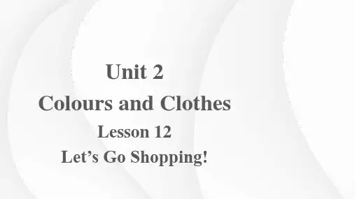 2023-2024学年冀教版英语七年级上册 Unit 2 Lesson 12 课件(七上)