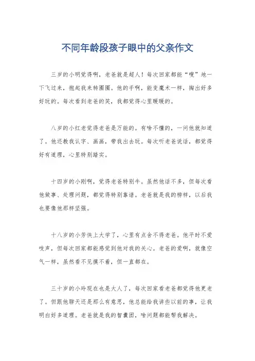 不同年龄段孩子眼中的父亲作文
