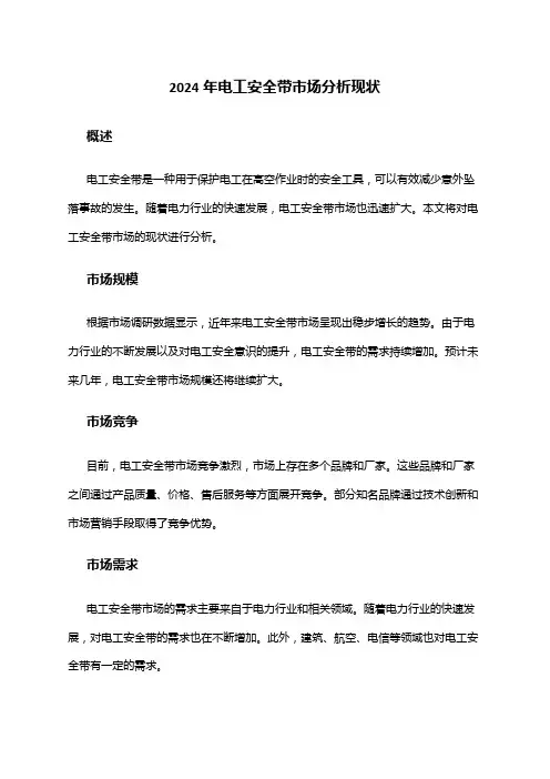 2024年电工安全带市场分析现状