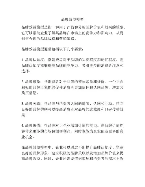 品牌效益模型