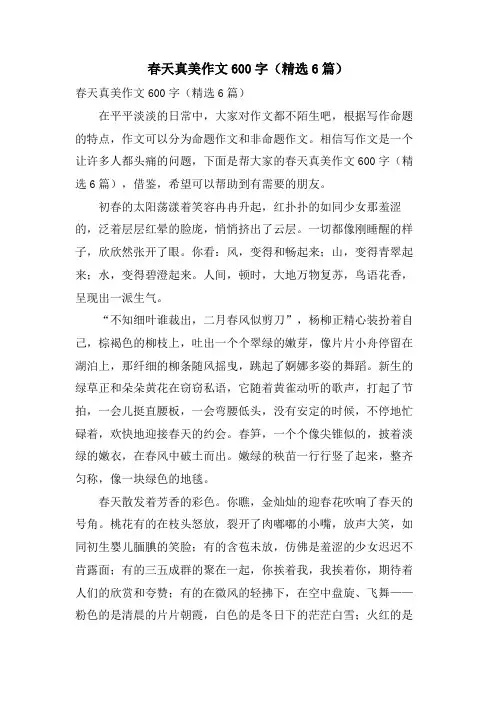 春天真美作文600字(6篇)