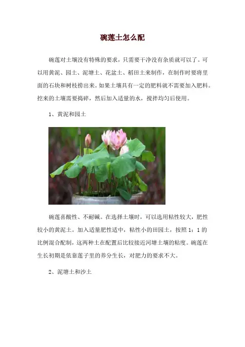 碗莲土怎么配