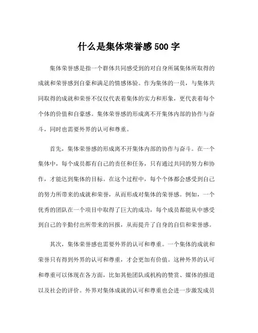什么是集体荣誉感500字