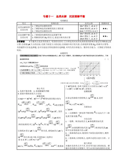 高考化学总复习 专题十一 盐类水解 沉淀溶解平衡学案