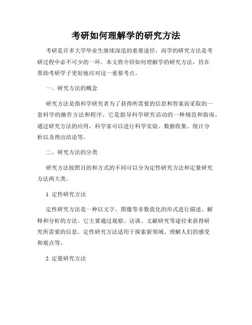 考研如何理解学的研究方法