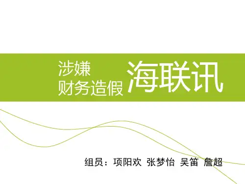 海联讯涉嫌财务造假案例分析