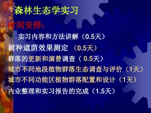 森林生态学实习