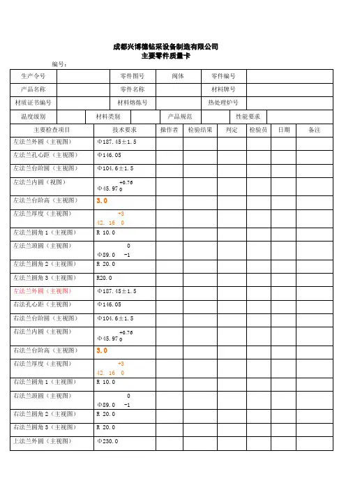 FC 阀门检验表格模板