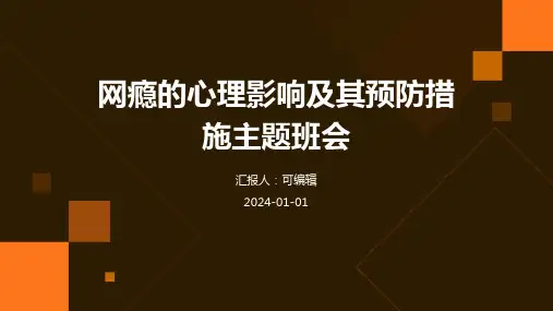 网瘾的心理影响及其预防措施主题班会