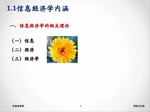 第一章 信息经济学基础 《信息经济学》PPT课件
