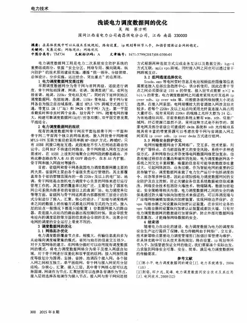 浅谈电力调度数据网的优化