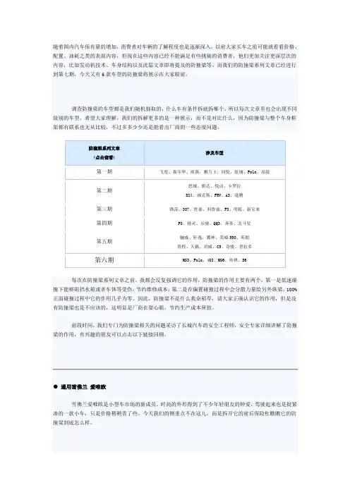 这个可以有!6款车型防撞梁拆解调查