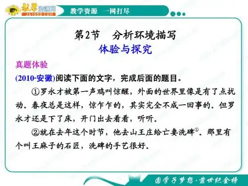 2012高考语文复习课件：小说阅读(2)
