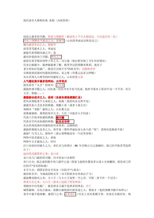 88888888888现代易学人物和经典 真假(内部资料)