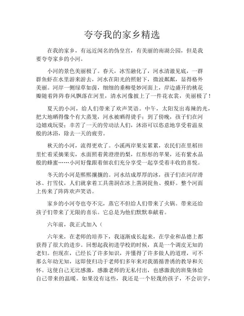 夸夸我的家乡精选5篇