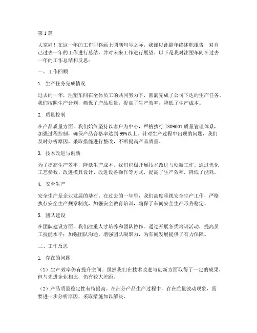 注塑年终述职(3篇)
