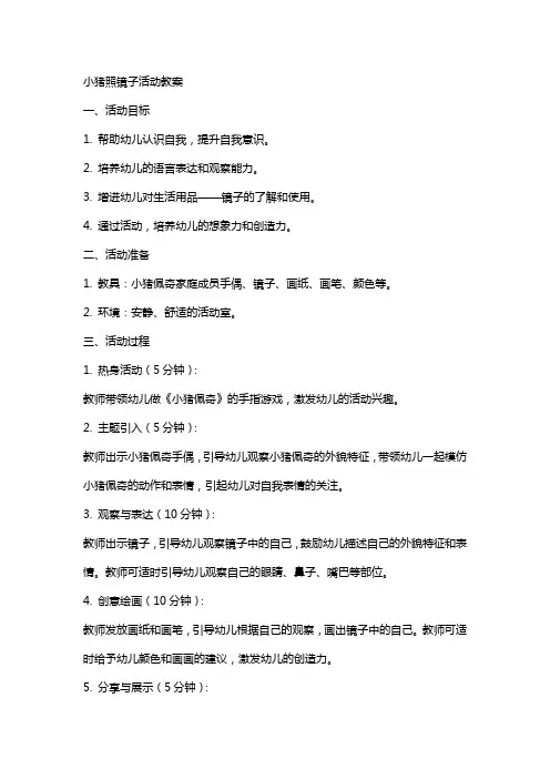 小猪照镜子活动教案