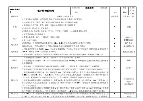 电子元件检验标准-电解电容