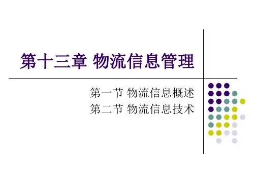 物流信息管理教材(PPT 42页)