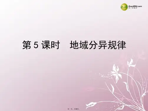 高考地理二轮专题复习 专题二 自然地理规律及原理运用 第5课时地域分异规律课件