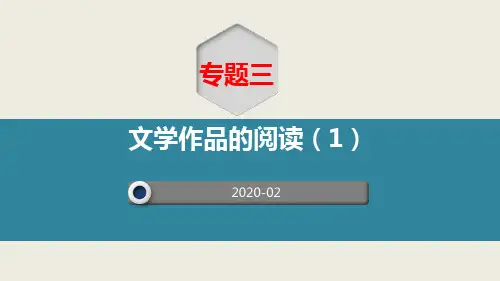 2020中考 语文专题复习 专题三  《文学作品阅读一》