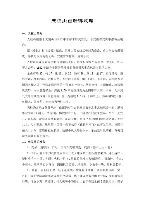 天柱山自助游攻略
