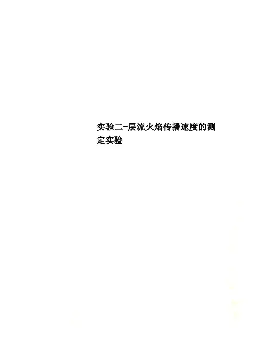 实验二-层流火焰传播速度的测定实验