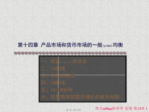 产品市场和货币市场的一般均衡(PPT)