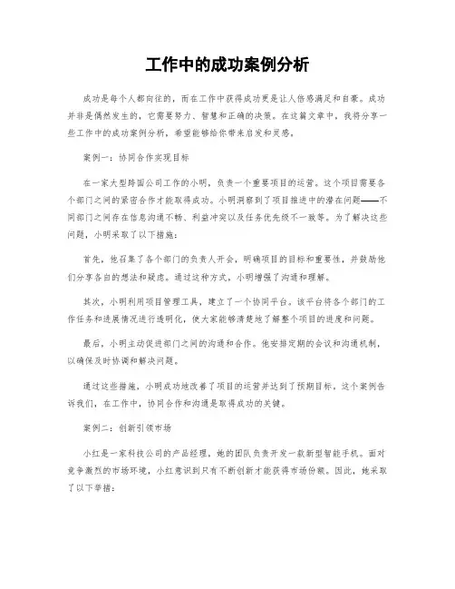 工作中的成功案例分析