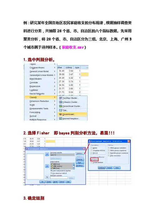 bayes判别分析案例及结果