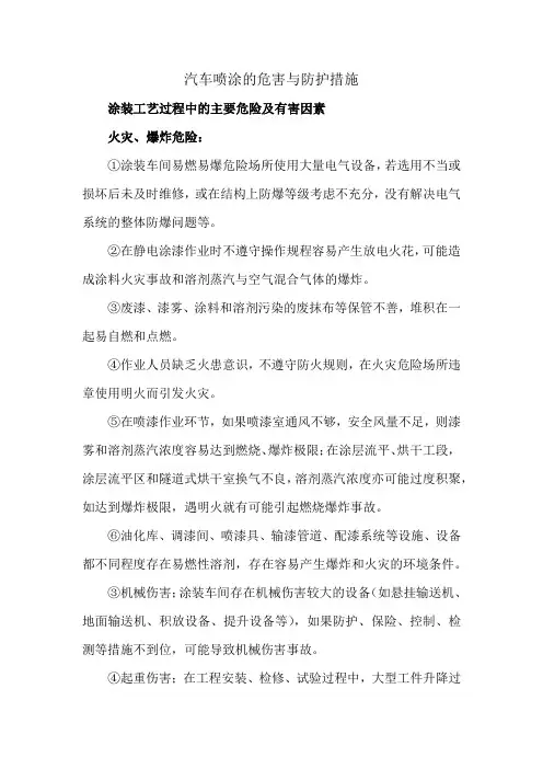 汽车喷涂的危害与防护措施